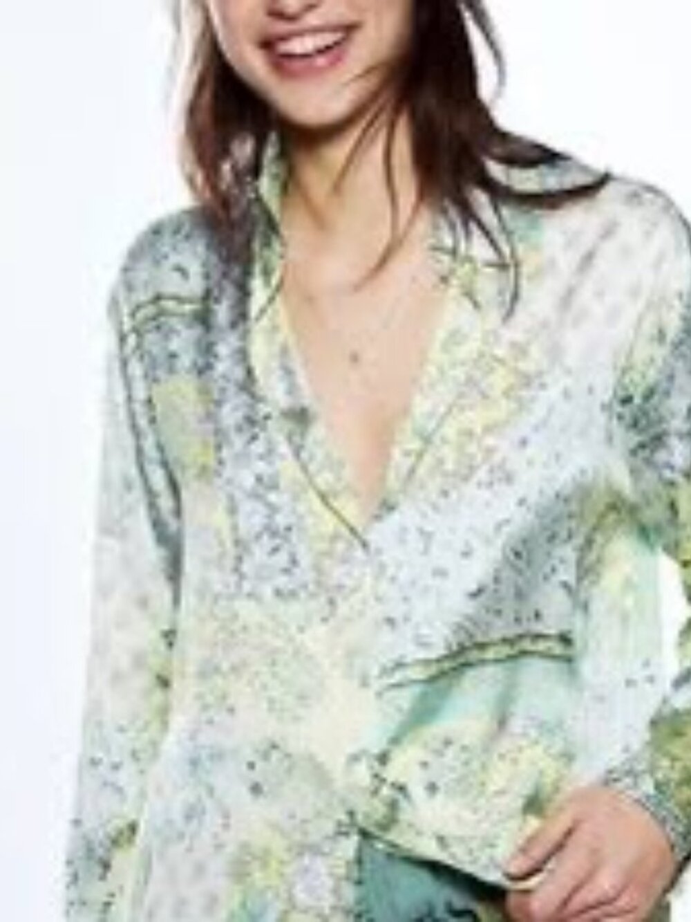 Zara Paisley Patchwork Button up Blouse - XXL